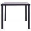 Dining Table Black and Concrete Grey 180x90x75 cm MDF