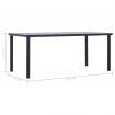 Dining Table Black and Concrete Grey 180x90x75 cm MDF