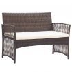 4 Piece Garden Lounge Set with Cushion Poly Rattan Brown