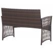 4 Piece Garden Lounge Set with Cushion Poly Rattan Brown