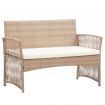 4 Piece Garden Lounge Set with Cushion Poly Rattan Beige