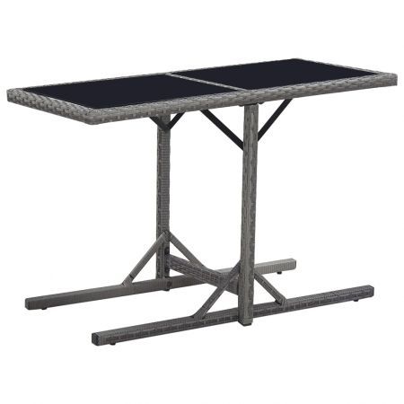 Garden Table Black 110x53x72 cm Glass | Crazy Sales