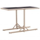 Garden Table Beige 110x53x72 cm Glass