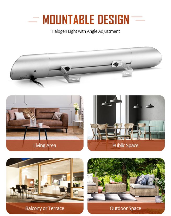 New Maxkon 2500W Carbon Fibre Infrared Heater Instant Heat Outdoor Patio Strip Heater Remote Control