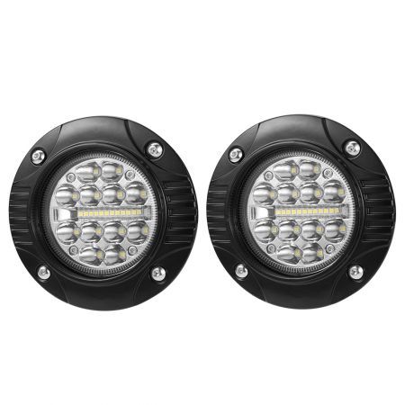 2x 5inch Cree Flush Mount LED Work Light Bar Combo Reverse Round Fog ...