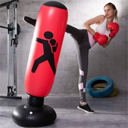 Home Fitness Inflatable Punching Bag with Foot Pump 1.6m Get one Free foot pump