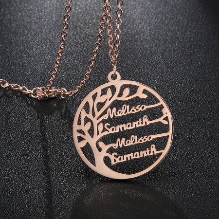 Family Tree Name Necklace Personalized 
