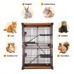 Large Cat Cage Rabbit Hutch Bunny Crate Ferret Kennel House Pet Enclosure Home WPC Frame Wired 3 Tiers