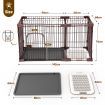 Dog Cage Crate Cat Kennel Doggy Playpen Puppy Enclosure Pet Home House Toilet Tray Wired XL