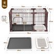 Dog Cage Cat Crate Doggy Kennel Puppy Playpen Enclosure Pet House Home Toilet Tray Wired L