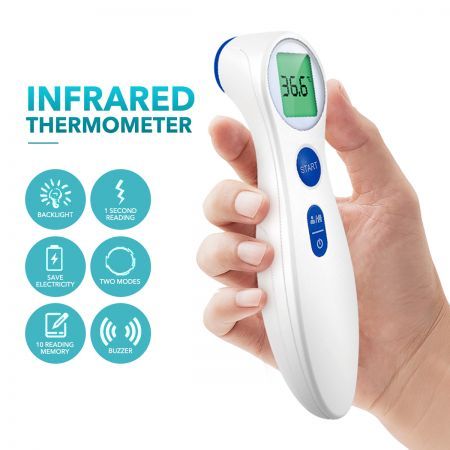 No-Contact Infrared Forehead Thermometer Touchless Digital Thermometer Fever Alarm for Kids Infant Adults LED Display Screen 