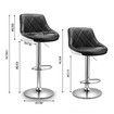 Adjustable Swivel Bar Stools PU Leather for Kitchen Cafe Counter Set of 2 w/ Backrest and Footrest