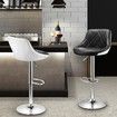 Adjustable Swivel Bar Stools PU Leather for Kitchen Cafe Counter Set of 2 w/ Backrest and Footrest