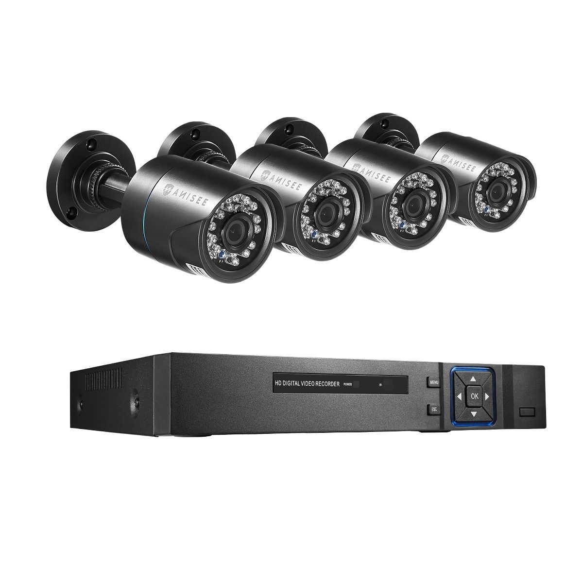 AHD CCTV Camera Home Security Surveillance System 4CH DVR 1080P Night Vision Motion Detection 4