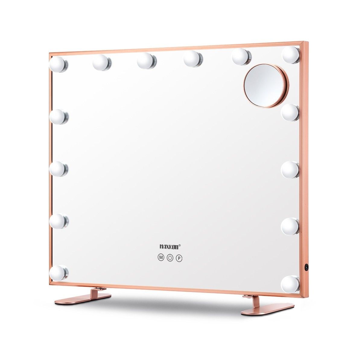 Makeup Mirror 14 LED Lights Hollywood Style Touch Control Vanity Mirror Rose Gold Maxkon Crazy