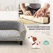 Dog Bed Pet Cat Sofa Doggy Couch Puppy Soft Cushioned Lounge Chaise Furniture Wood Frame Linen Fabric M