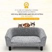 Dog Bed Pet Cat Sofa Doggy Couch Puppy Soft Cushioned Lounge Chaise Furniture Wood Frame Linen Fabric M