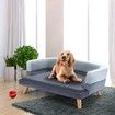 Luxury Dog Cat Bed Sofa Large Doggy Lounge Puppy Soft Chaise Pet Furniture Wood Frame High Density Sponge