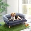 Luxury Dog Cat Bed Sofa Large Doggy Lounge Puppy Soft Chaise Pet Furniture Wood Frame High Density Sponge