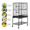 Large Bird Cage Parrot House Budgie Canary Flight House Cockatiel Aviary Enclosure on Wheels Perches Indoor Metal