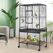 Large Bird Cage Parrot House Budgie Canary Flight House Cockatiel Aviary Enclosure on Wheels Perches Indoor Metal