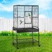 Large Bird Cage Parrot House Budgie Canary Flight House Cockatiel Aviary Enclosure on Wheels Perches Indoor Metal