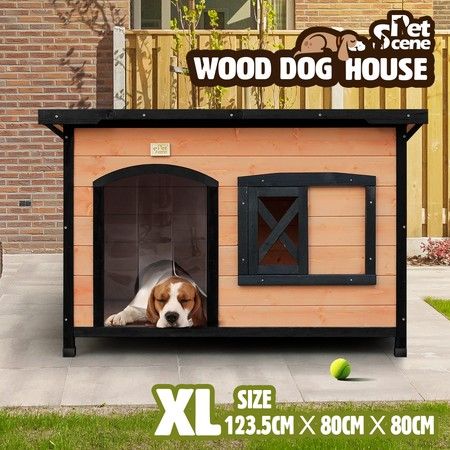 Petscene XL Square Dog House Kennel w/ Lift-up Roof 3 Doors 