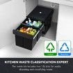2x 15L Pull Out Trash Bin Dual Kitchen Garbage Waste Basket Cabinet Bin 