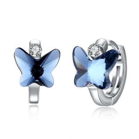 Crystal Butterfly S925 Sterling Silver Earrings