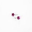 S925 Lovely Sterling Silver Pop Earrings Drop Red/Platinum Plated