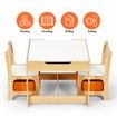 Kidbot 3-Piece Kids Table and Chair Set Multifunctional Activity Play Toys Storage Bins