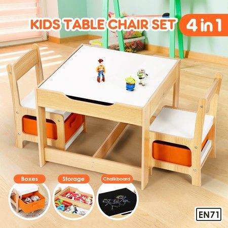 Kidbot 3 Piece Kids Table And Chair Set, Toddler Wooden Table And Chairs Australia