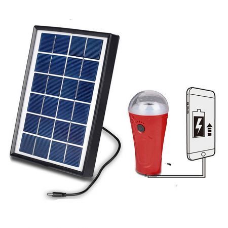 Kuller Solar Panel Light LED Torch Flashlight Power Bank 2000mAh Phone Charger