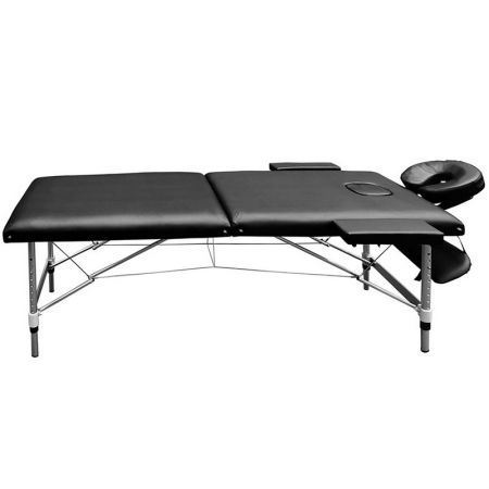 RelaxPro Portable Massage Table Adjustable Aluminium 2-Fold Beauty Therapy Black