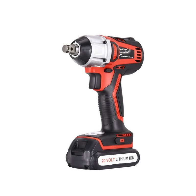 Matrix Power Tools 20V Cordless Brushless Impact Wrench Battery Charger Set