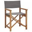 Director's Chair Solid Teak Wood - Grey