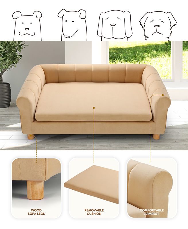 Petscene XL Size Pet Sofa Bed Couch Cushioned Soft Dog Bed for Dogs ...