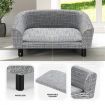 Dog Bed Pet Cat Sofa Doggy Couch Puppy Soft Cushioned Lounge Chaise Furniture Wood Frame Linen Fabric M