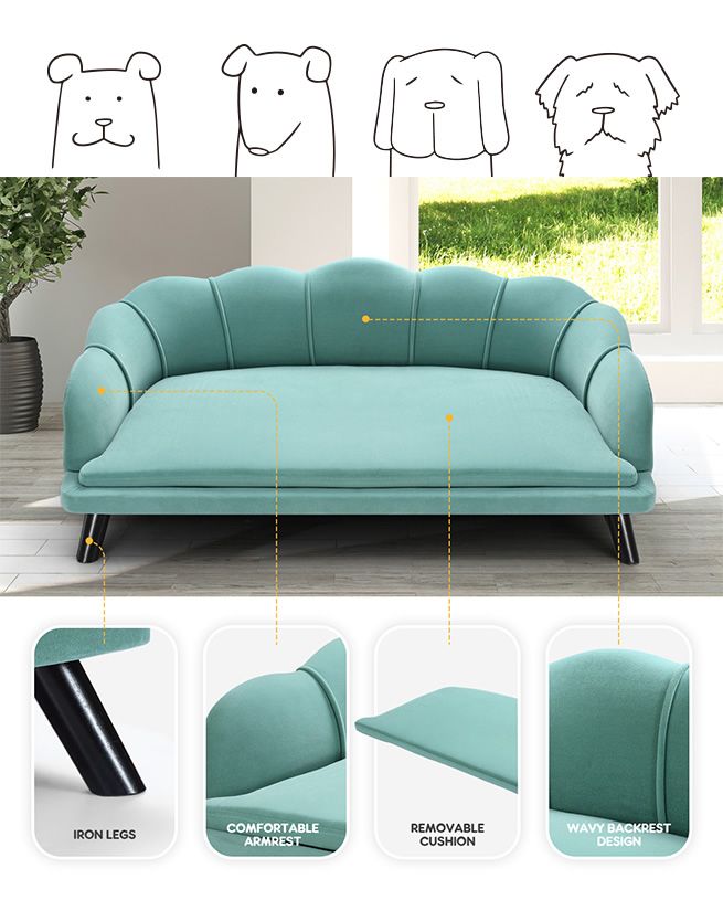 Petscene New Extra Large Raised Dog Bed Cushioned Sofa Pet Bed Crazy