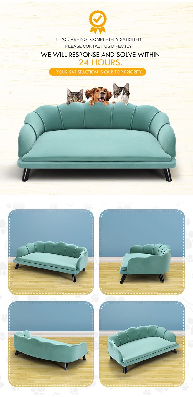 Petscene New Extra Large Raised Dog Bed Cushioned Sofa Pet Bed Crazy