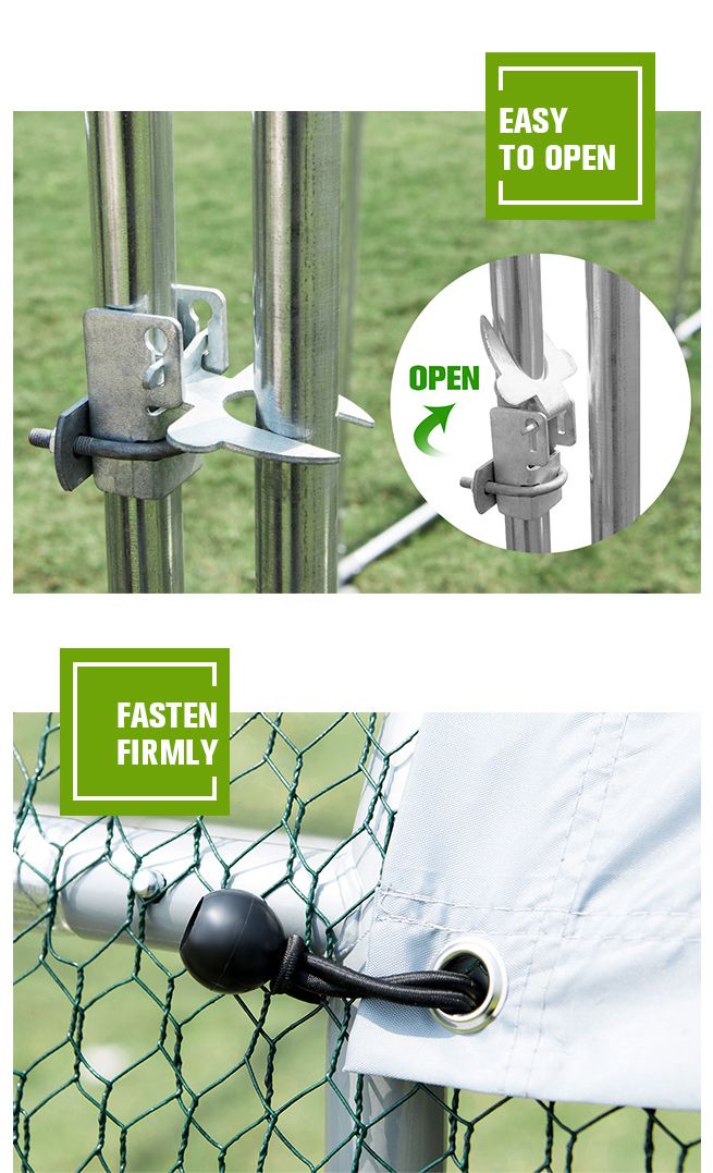 9.5m x 2.8m Extra Large Metal Chicken Coop Walkin Chicken Cage Shade