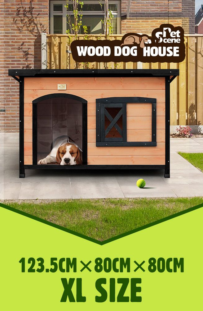 Petscene XL Square Dog House Kennel w/ Liftup Roof 3 Doors Crazy Sales