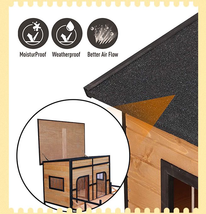 Petscene XXL Wooden Pet House Dogs Kennel Indoor Outdoor w/ LiftUP