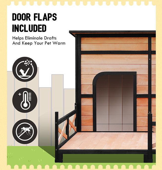 Petscene XXL Wooden Pet House Dogs Kennel Indoor Outdoor w/ LiftUP