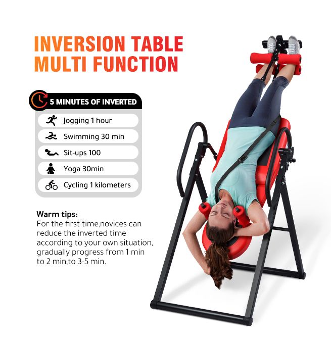 Genki Heavy Duty Folding Inversion Gravity Table 180Degree Inversion