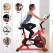 GENKI Spin Exercise Bike Indoor Cycling Bike Training Bicycle with LCD Monitor Red 