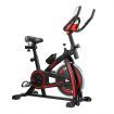 GENKI Spin Exercise Bike Indoor Cycling Bike Training Bicycle with LCD Monitor Black