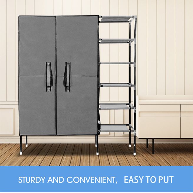 20 Pairs 5 Tier Metal Shoe Rack Cabinet Stackable Shelf Shoe Storage Organizer 2 Rows