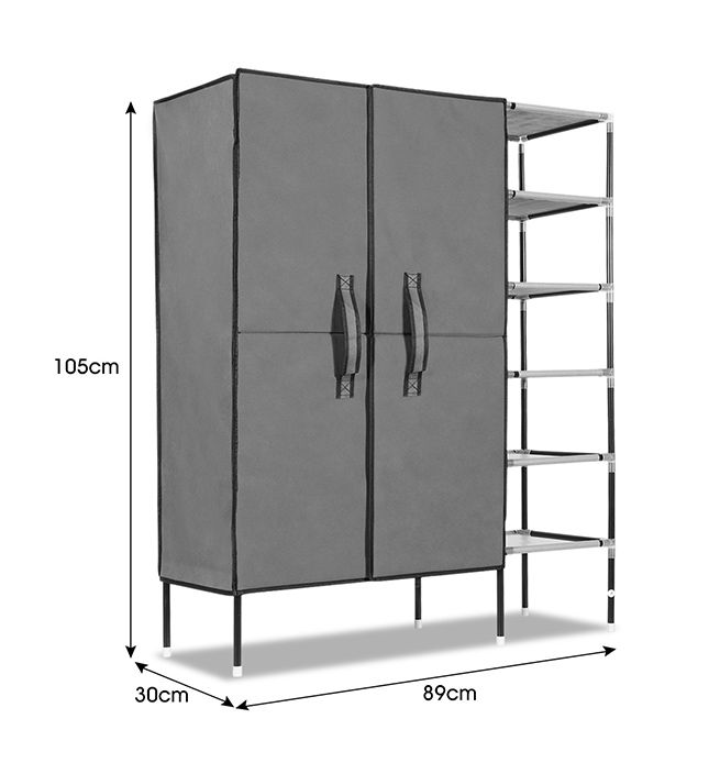 20 Pairs 5 Tier Metal Shoe Rack Cabinet Stackable Shelf Shoe Storage Organizer 2 Rows