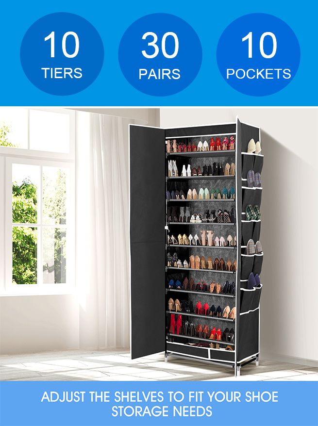 40 Pairs 10 Tier Metal Stackable Shoe Rack Shoe Organizer